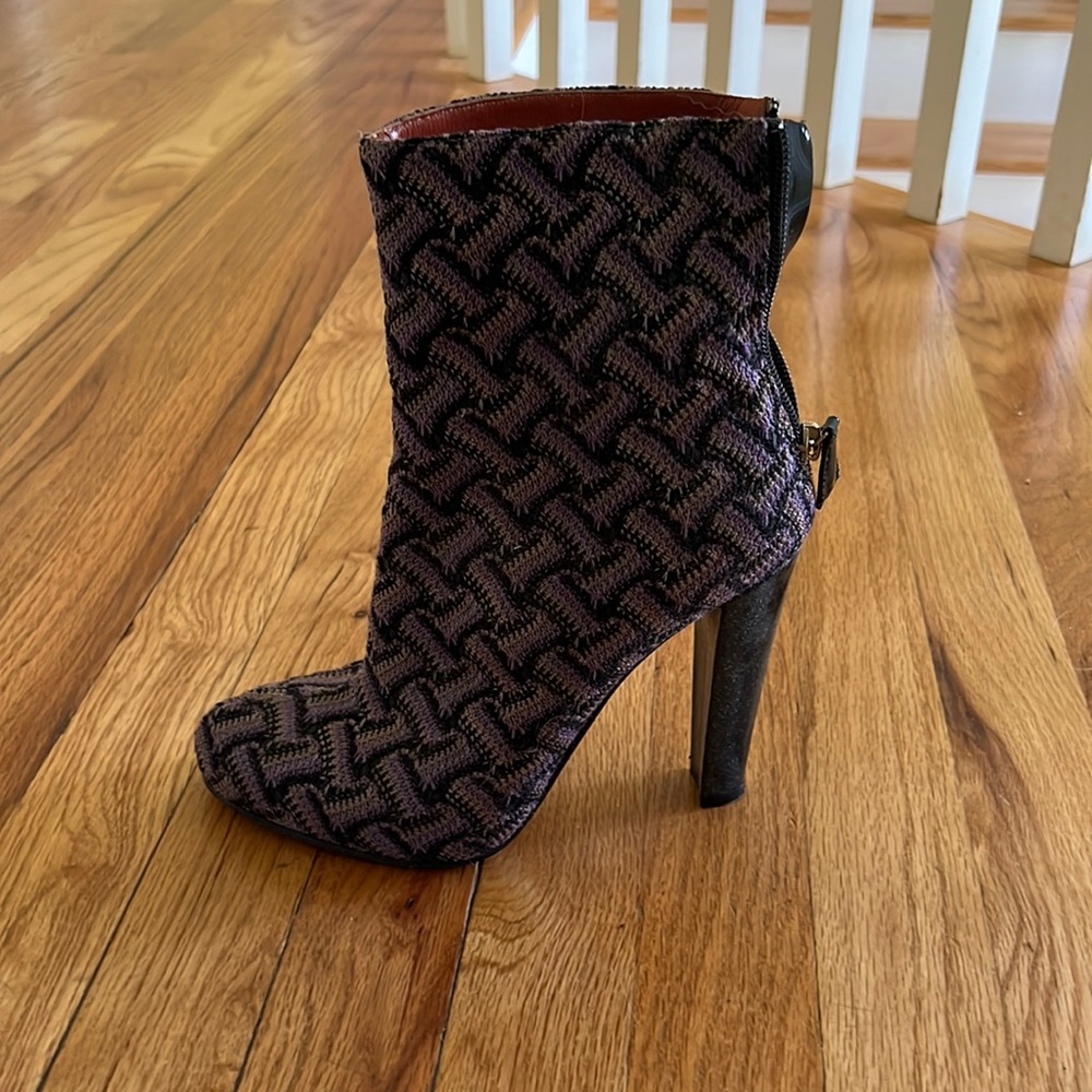 MISSONI High Heel Ankle Boots Violet Size 8